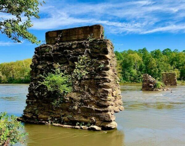 Remains of Miller Bridge at Horseshoe Bend