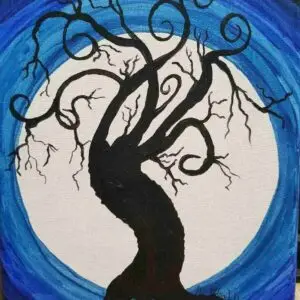 Tree and Moon (Tim Burton style)