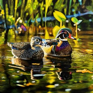 Wood Ducks at Dawn