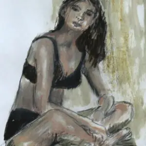 Seated Figure & Black Shorts