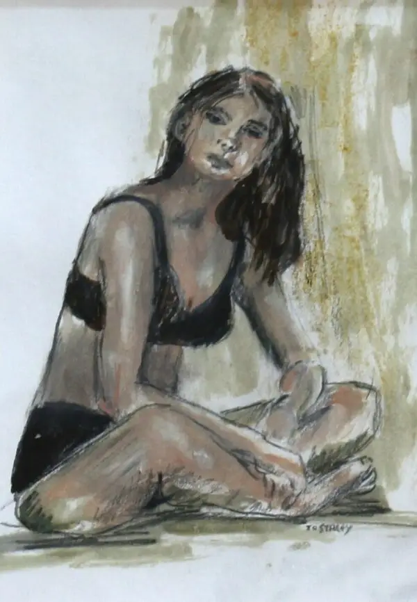 Seated Figure & Black Shorts