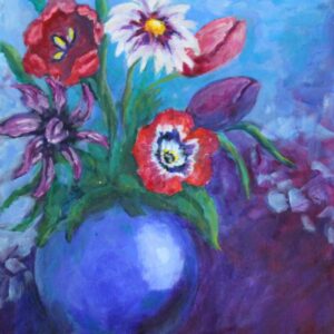 Blossoms in a Blue Vase