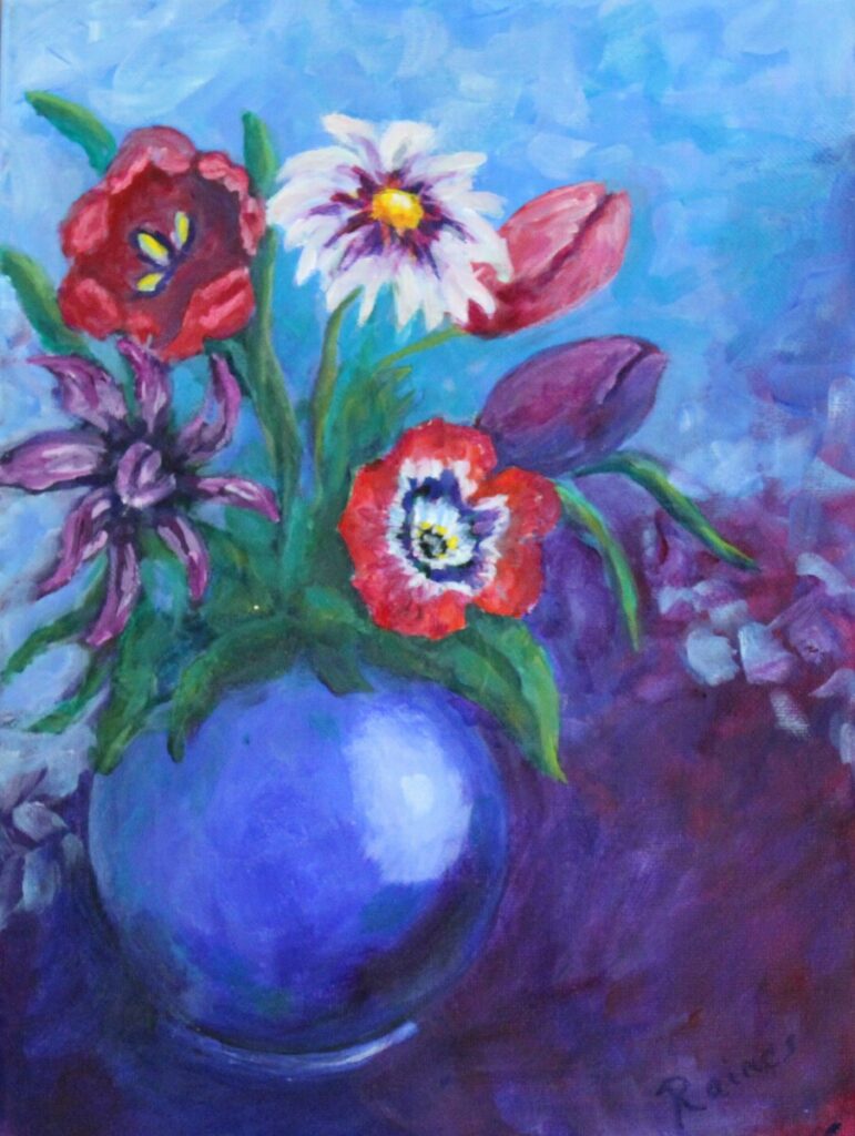 Blossoms in a Blue Vase