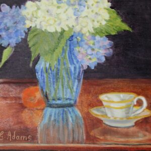 Blue and White Hydrangeas