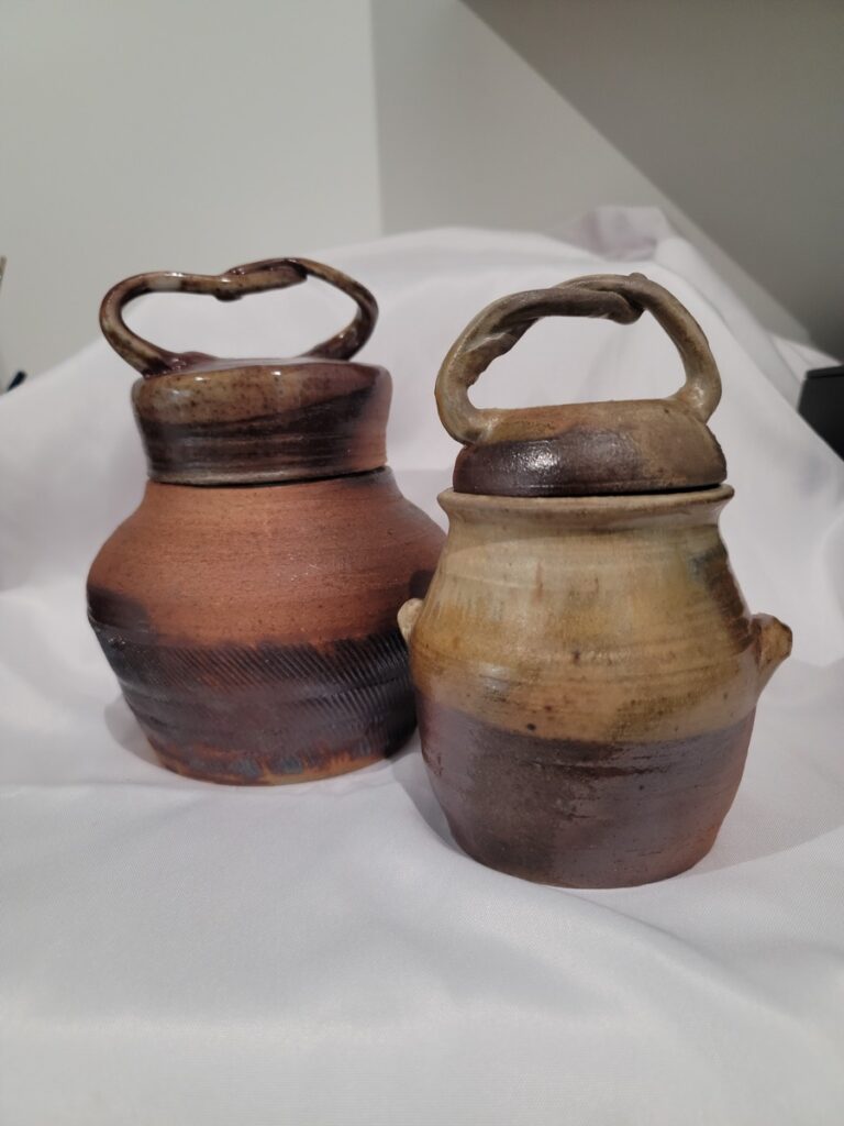 Brown Lidded Jar Textured